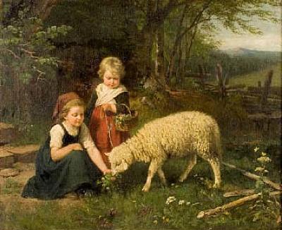 Rudolf Epp My pet lamb oil painting image